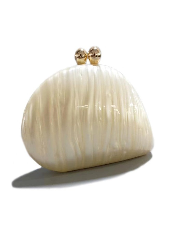 CUXVA Acrylic Shell Shaped Bag Luxury Marble Clutch Evening Purses for Women Glitter Handbag for Wedding Cocktail Party Prom - Image 1